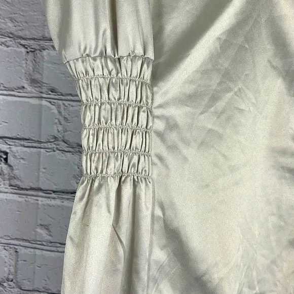 Zara slip dress gathered waist light silver size small - Picture 3 of 11